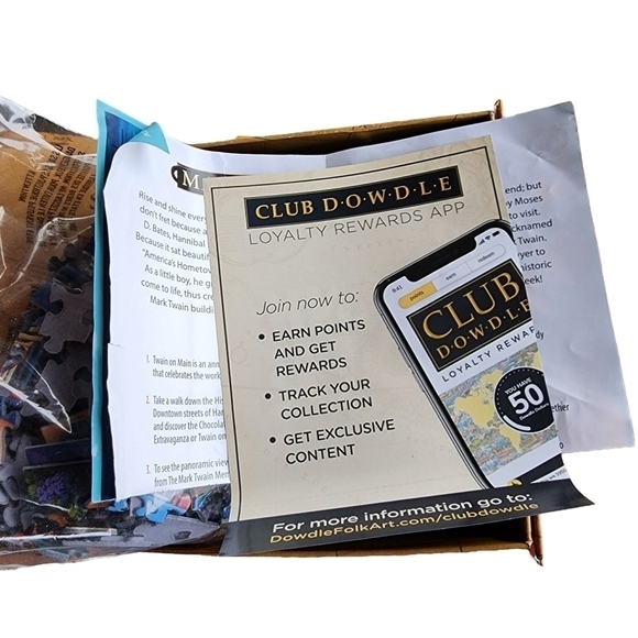 Mark Twain's Hannibal DOWDLE Folk Art 500 pc 16 x 20 Puzzle - Picture 3 of 8